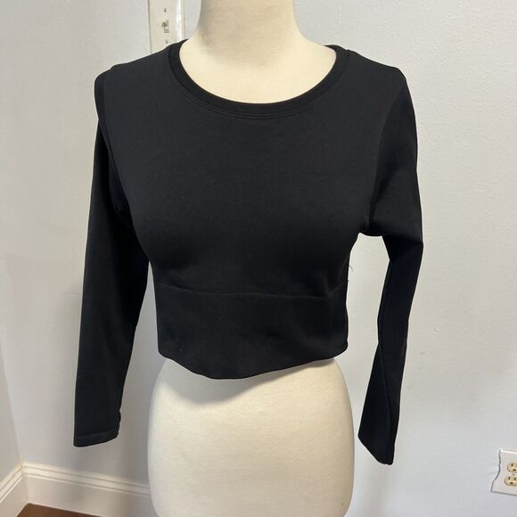 Offline By Aerie Black Y2K Athletic Crop‎ Top Size S/P - Picture 1 of 8